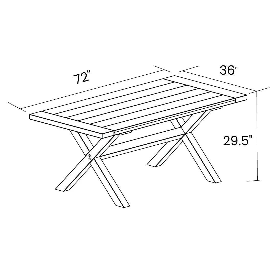Cascais 72" Rectangular Dining Table - Image 59