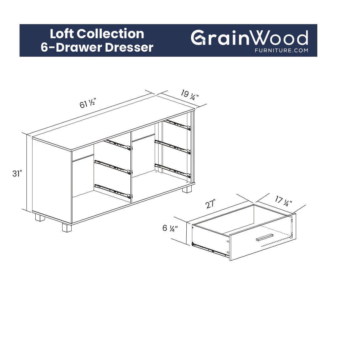 Loft 6-Drawer Dresser - Image 20