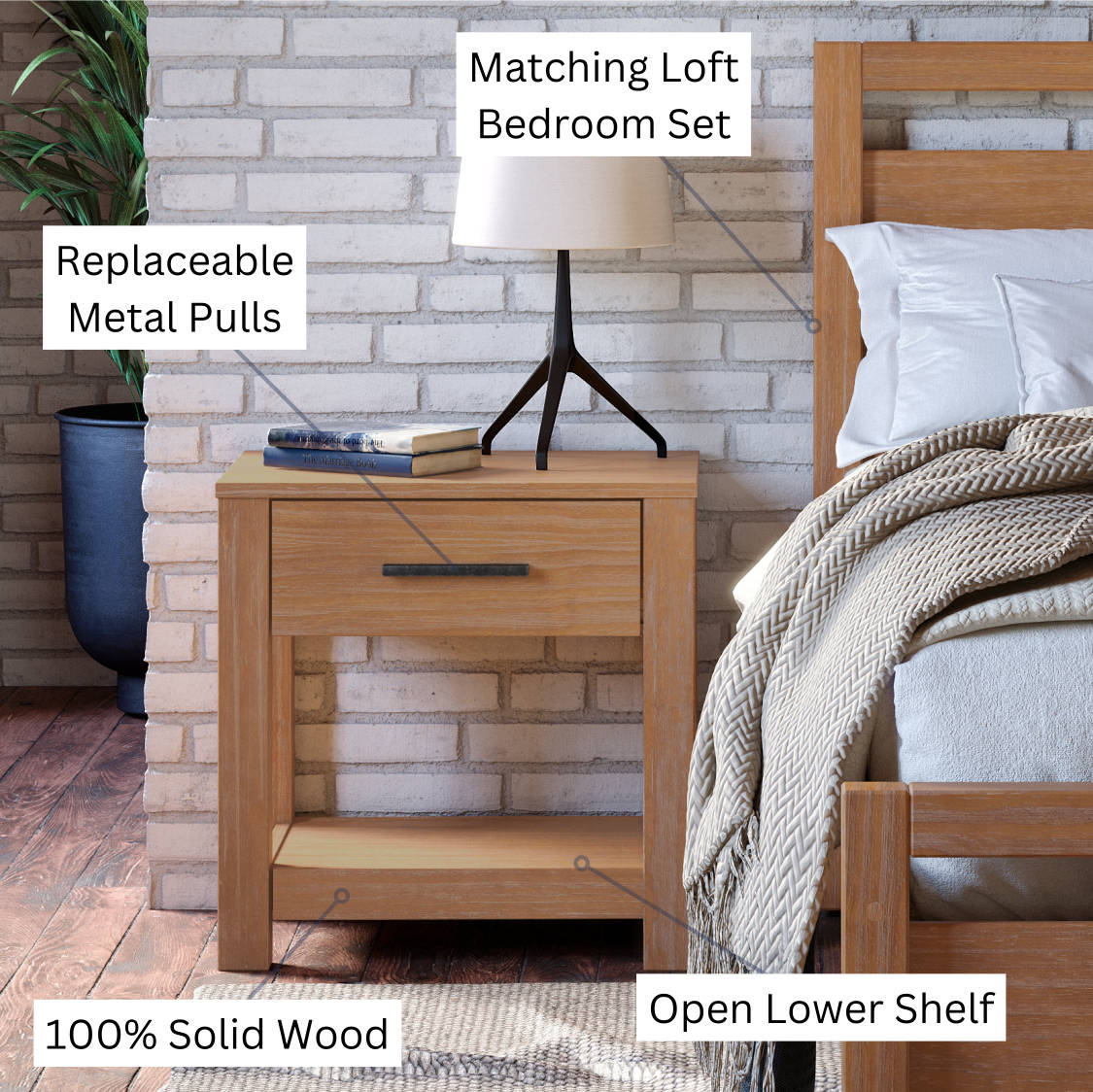 Loft One-Drawer Nightstand Set (Set of 2) - Image 22