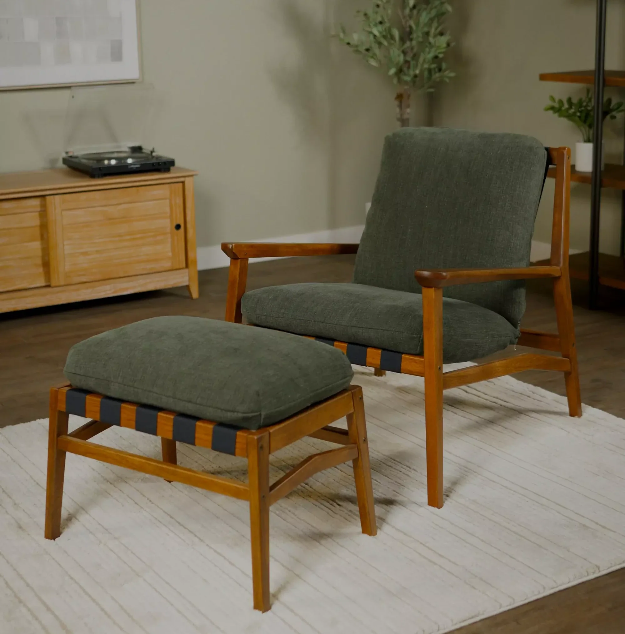 Mid Century Lounge Chair + Ottoman - Image 77
