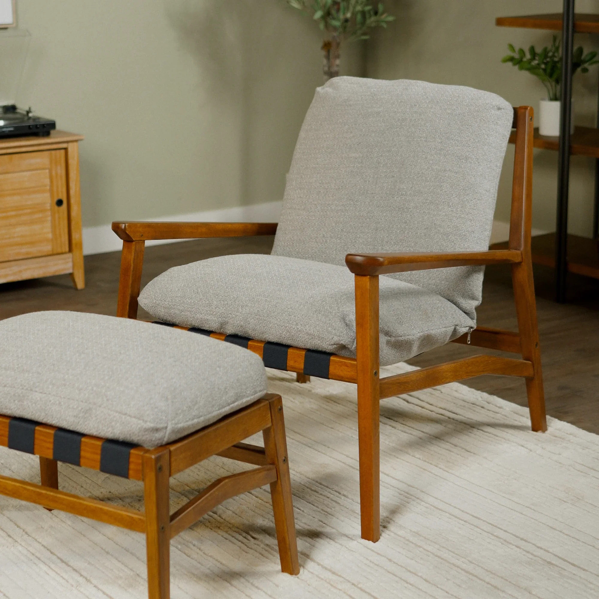 Mid Century Lounge Chair + Ottoman - Image 84
