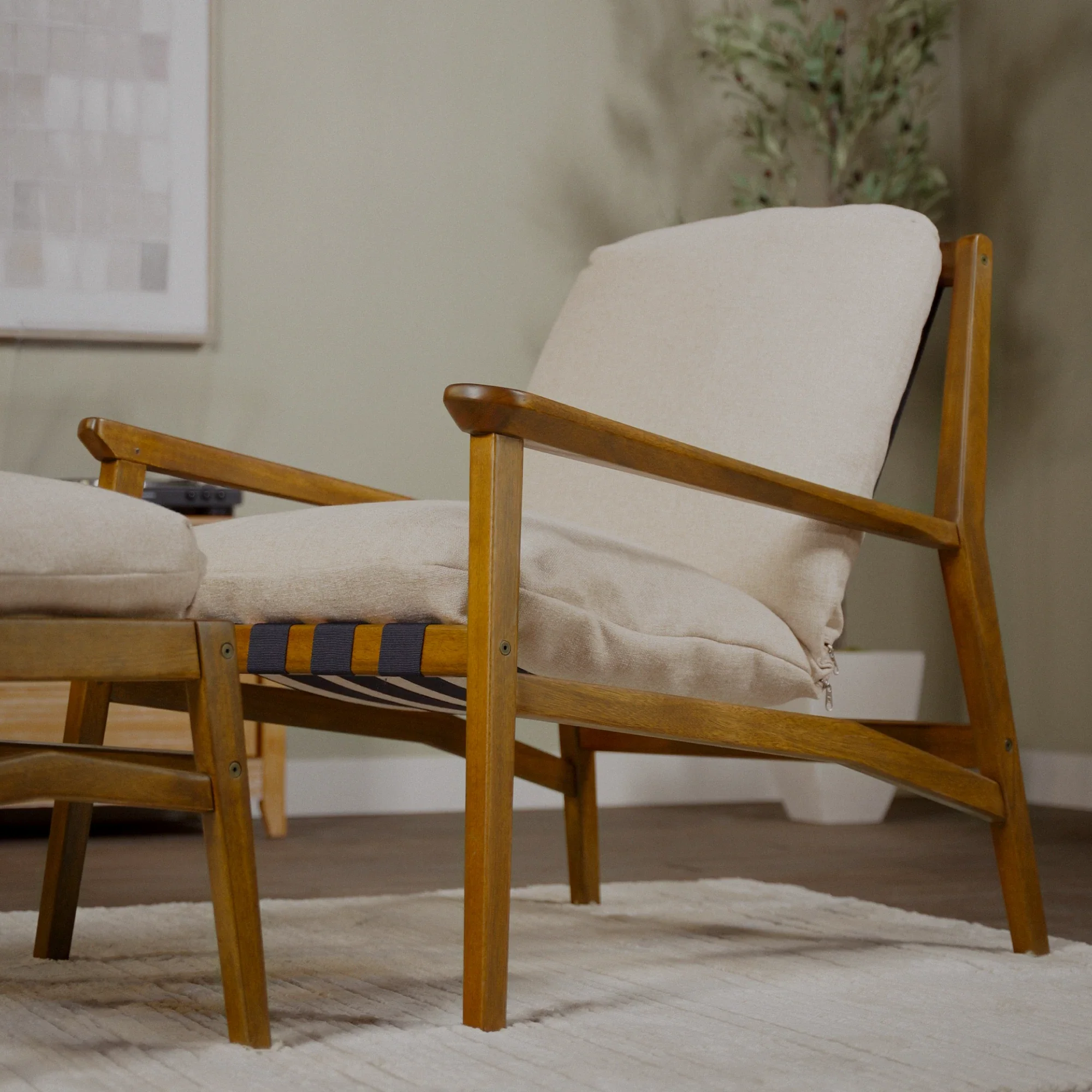 Mid Century Lounge Chair + Ottoman - Image 86