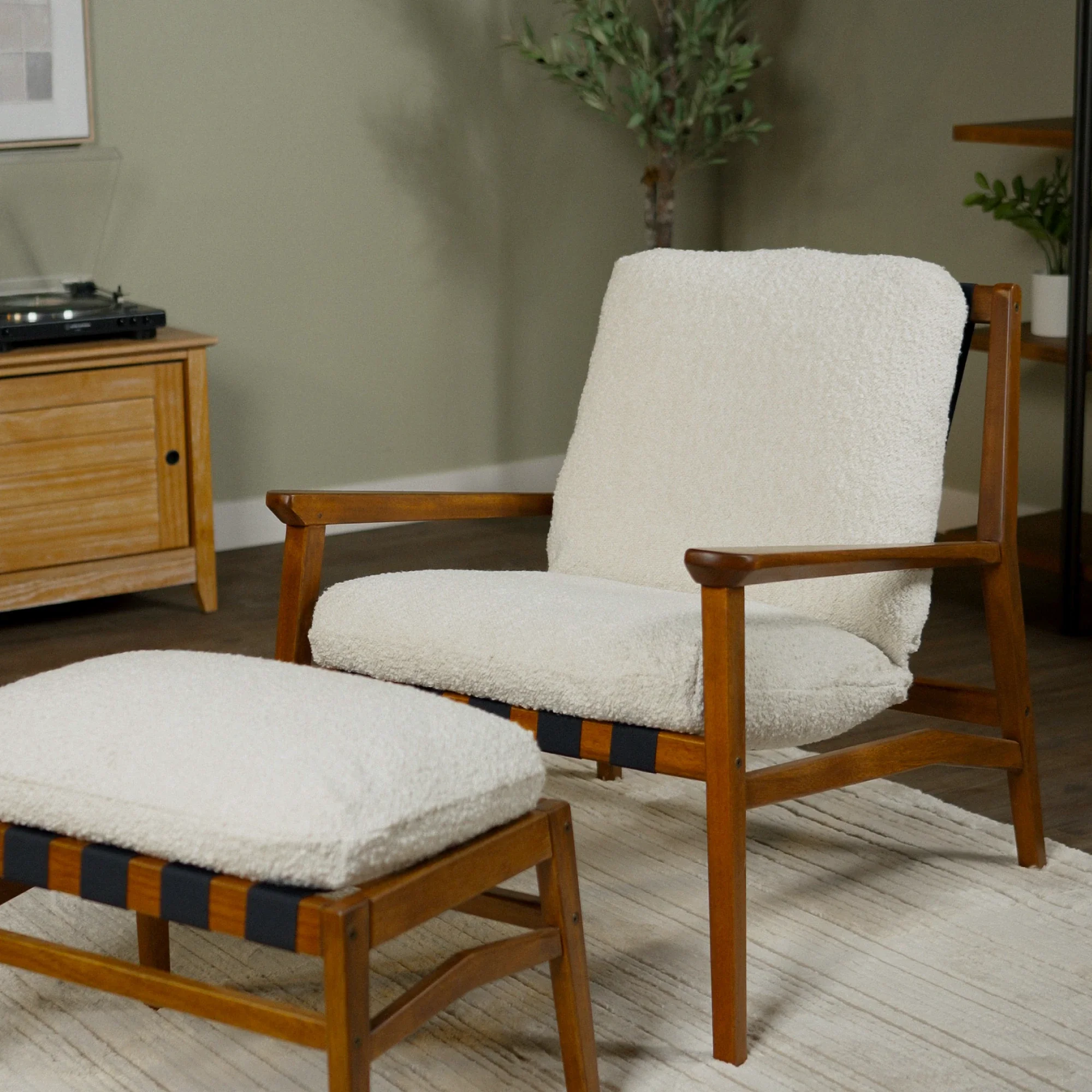 Mid Century Lounge Chair + Ottoman - Image 90
