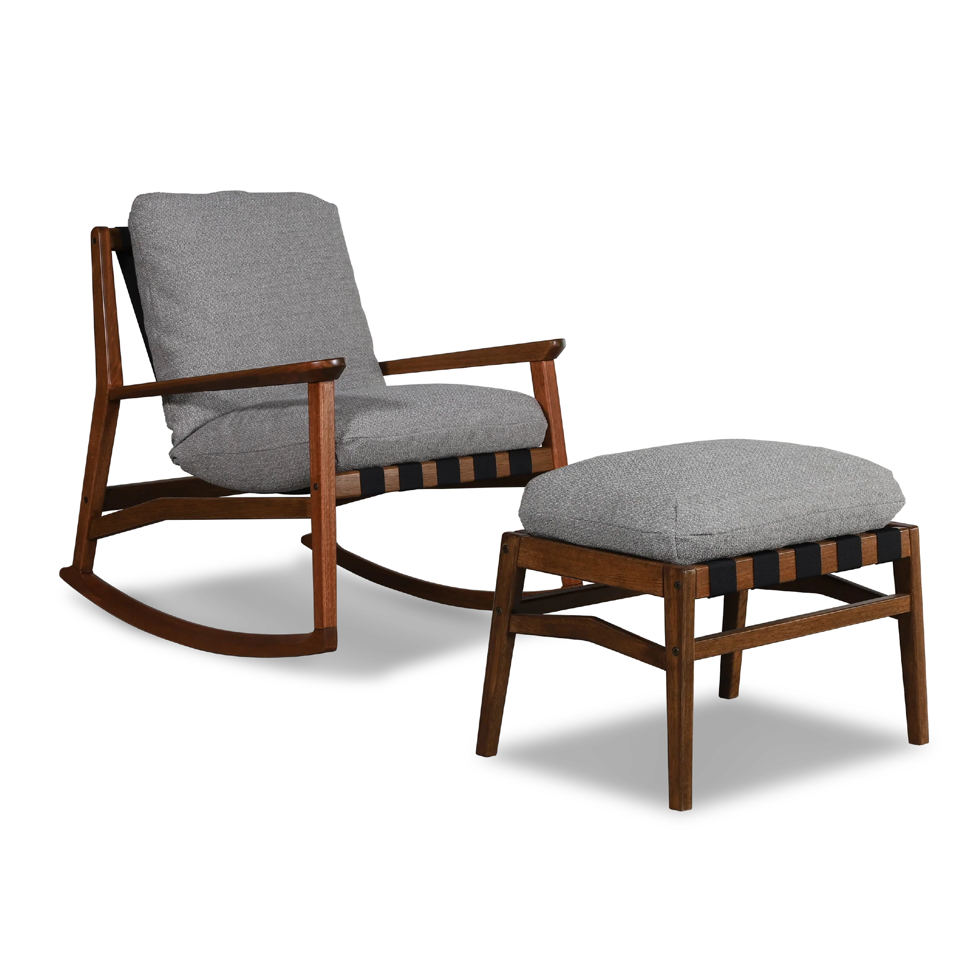 Mid Century Rocking Chair + Ottoman - Image 136